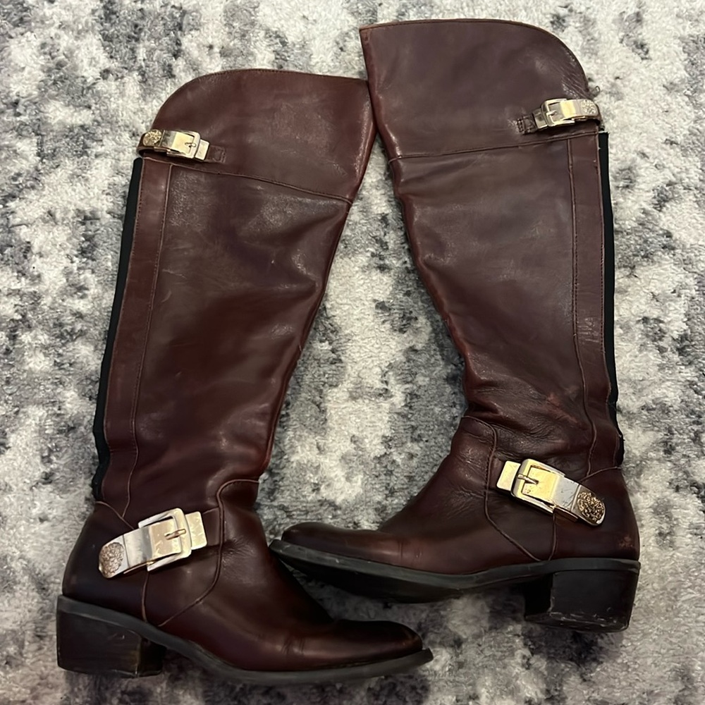 Size 7 Vince Camuto cherry brown riding boots